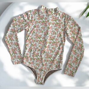 ACACIA EHUKAI PIPED FULL PIECE ONE PIECE RASHGUARD SIZE: 2X COLOR: ROSIE